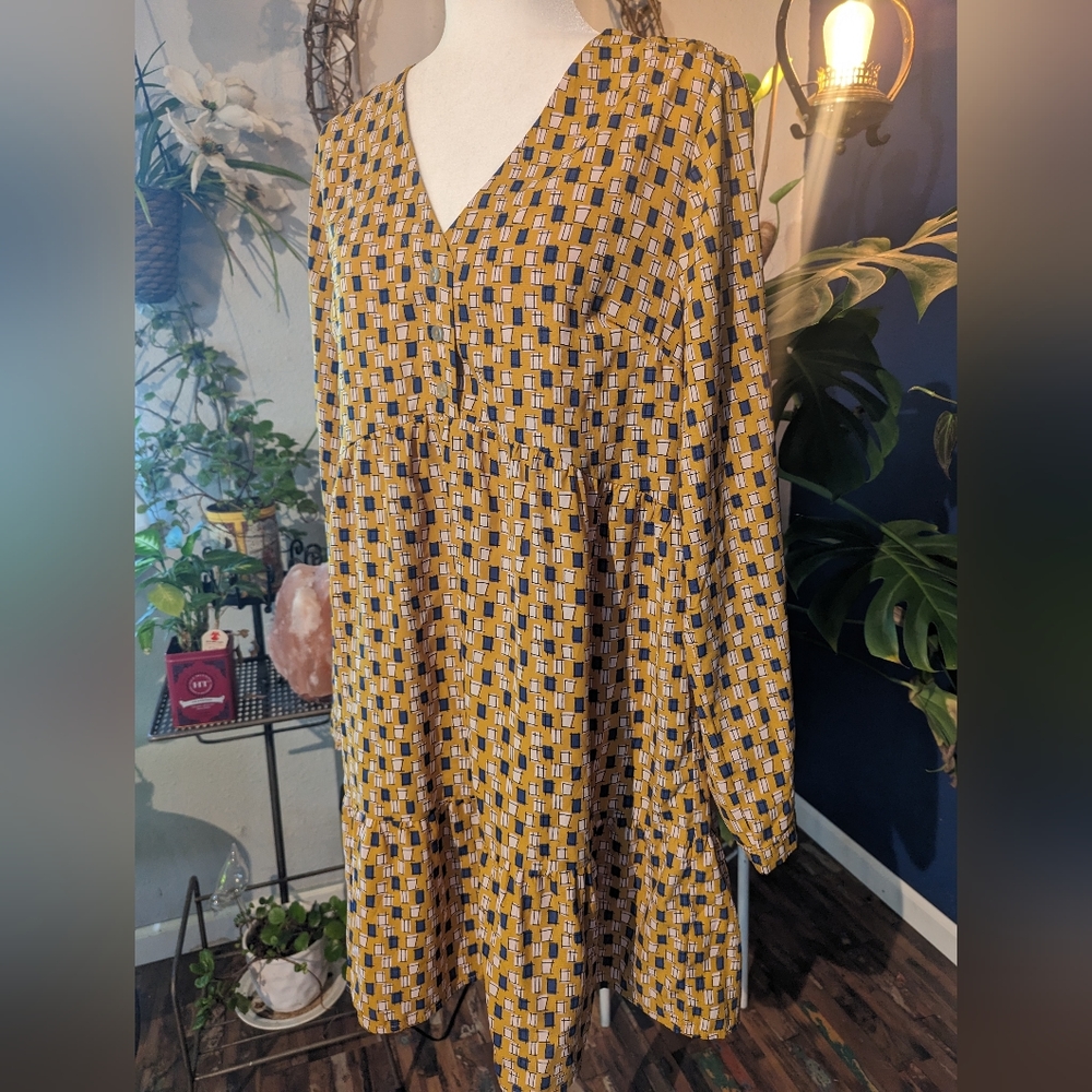 Ochre Long Sleeved Dress | L